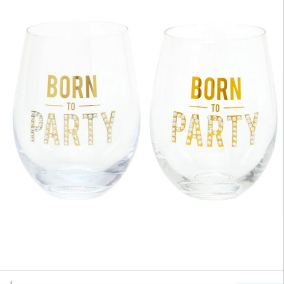 BORN TO PARTY GLASS SET - 2 PACK - Picture 1 of 2